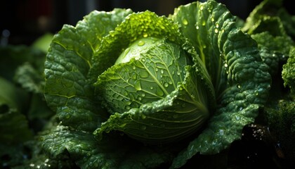close-up of fresh cabbage at the end of harvest in a farmer's field. 
