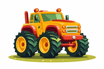 Obraz premium red tractor on white
