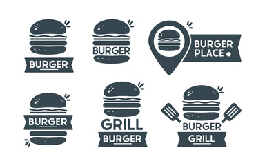 Burger logo set vector illustration