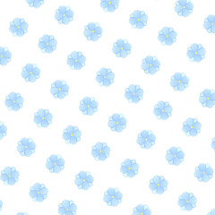 Niebieskie kwiatki tło tekstura - obrazy, fototapety, plakaty