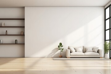 Fototapeta na wymiar Cozy Home Interior with Luxurious Design and White Wall