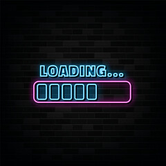 Loading Neon Signs Vector Design Template