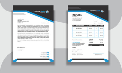 Corporate modern professional clean business invoice and letterhead design template with yellow blue green and red color creative modern letter head design template for your project letterhead.