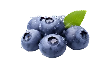 Fototapeten Group of Blueberries with water drop isolated on transparent background, ripe tropical natural fruit concept, Healthy food with high of vitamin and minerals. Freshness of juicy fruit. © TANATPON