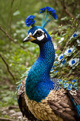 Obraz premium schöner schillernder Pfau, close up