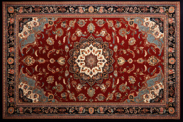 Texture, background of old retro Persian carpet
