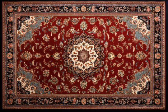 Texture, background of old retro Persian carpet