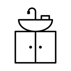 sink, washbasin, washbowl, washstand, washing stand  Icon Logo Design Vector Template Illustration