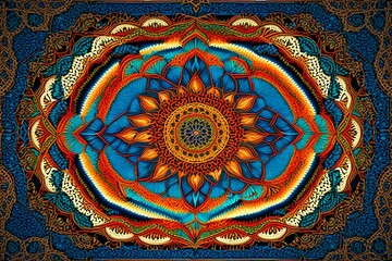 An intricate mandala pattern with vibrant colors