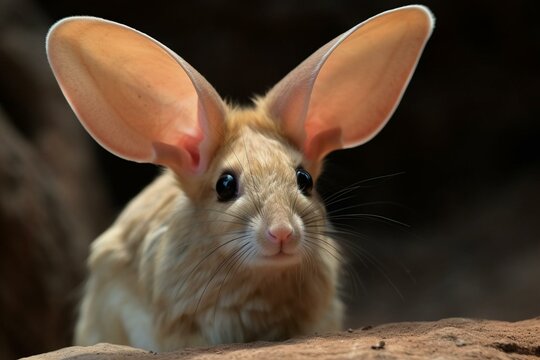 A unique creature with long ears - the long-eared jerboa. Generative AI