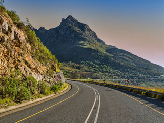 Fototapeta premium Beautiful winding road in the mountain over Mitchell's Pass, Western Cape, South Africa