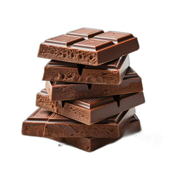 Pieces of chocolate bars isolated image
