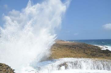 big wave at the coastline of 