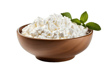 Cottage Cheese on a Transparent Background. AI