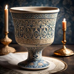 antique candlestick with candle