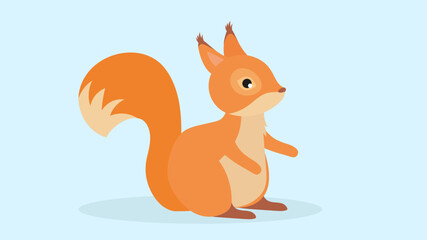 Squirrel. Cute cartoon character. Vector illustration in flat style
