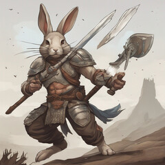 rabbit with a sword generative ai 