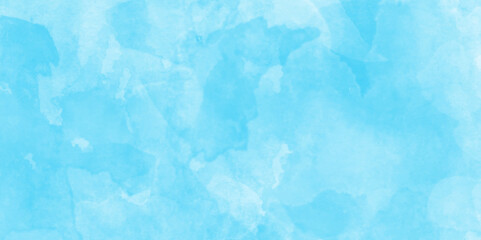 Obraz premium Hand painted abstract soft sky blue watercolor sky and clouds, Watercolor illustration art marble painting abstract blue color texture, Stain artistic vector used as being an element, design and card.