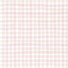 Pink Beige Gingham Check Hand Drawn Background