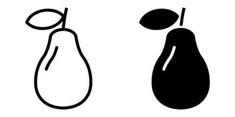 ofvs461 OutlineFilledVectorSign ofvs - pear vector icon . isolated transparent . black outline and filled version . AI 10 / EPS 10 / PNG . g11804