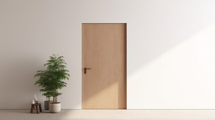 Modern Clean light brown entrance what is hide the real luxury interior. Generative AI Technology 