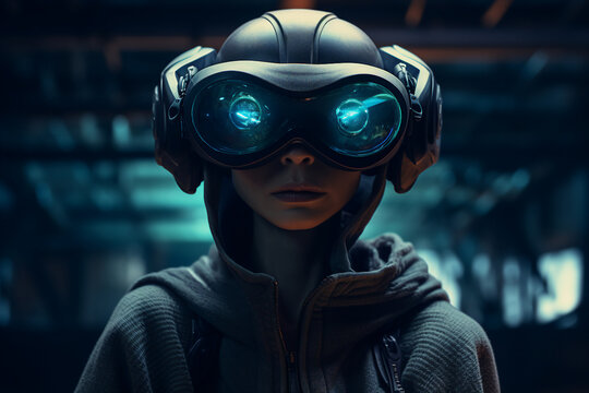 Generative ai collage photo of scary creepy allien character in virtual reality game