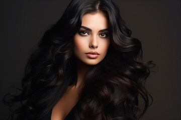 Fototapeta premium Generative ai collage image picture of perfect ideal lady prepare luxury event enjoy hair care procedure