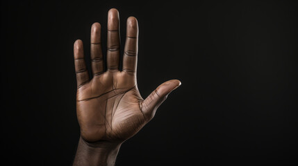 Hand gesture isolated on black background