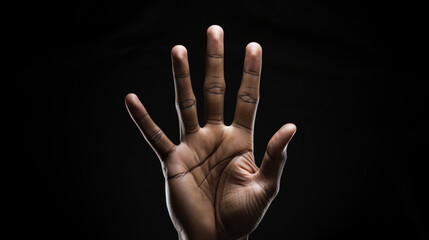 Hand gesture isolated on black background