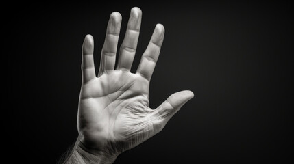 Hand gesture isolated on black background