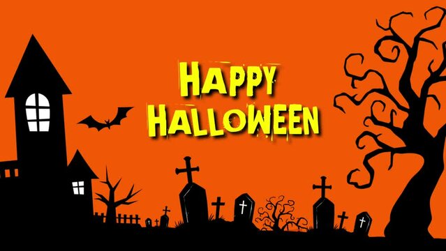 Happy Halloween background template video with an orange theme