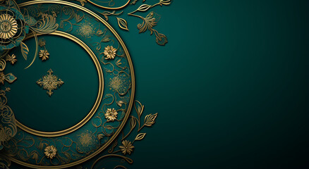 vintage background with gold ornament - obrazy, fototapety, plakaty