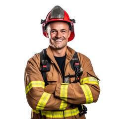 Fototapeta premium Firefighter isolated from the background
