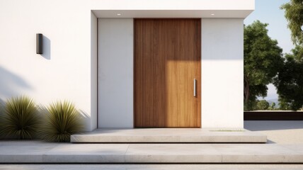 Modern Clean light brown entrance what is hide the real luxury interior. Generative AI Technology 