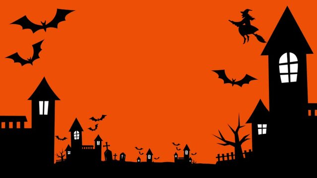 orange themed Halloween celebration background