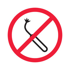 Forbidden dentist tool icon. Prohibited dentist instrument vector icon. No dentist tools symbol pictogram. Warning, caution, attention, restriction, danger, ban, label flat sign design.