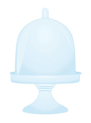 Glass dessert holder. vector illustration