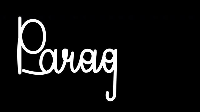 Paraguay country name handwriting animation. Black background	