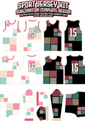Multicolor Stripes Jersey Design Sportswear Layout Template