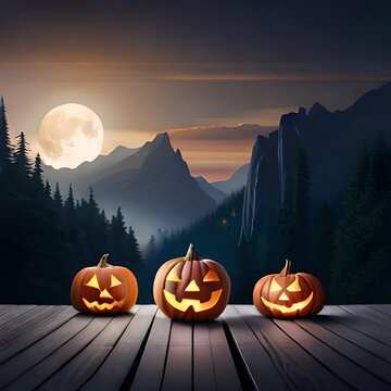 halloween background with pumpkin