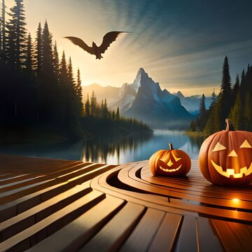 halloween background with pumpkin