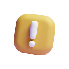 
3d yellow triangle warning or traffic sign icon or warning symbol icon isolated 3d render
