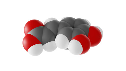 caffeic acid molecule, hydroxycinnamic acid molecular structure, isolated 3d model van der Waals