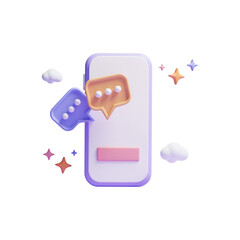
3d speech bubbles icon or chat message notification icon or 3d online messaging icon

