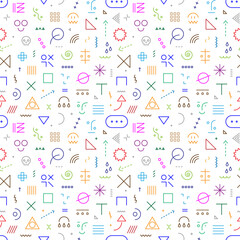 abstract lines signs and symbols seamless vector background 