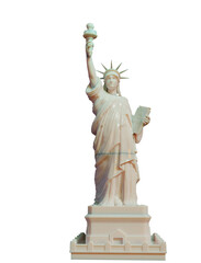 marble statue of liberty on transparent, alpha background