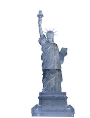 glass statue of liberty on transparent, alpha background