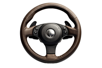 Steering Wheel isolated on a transparent background, Generative Ai