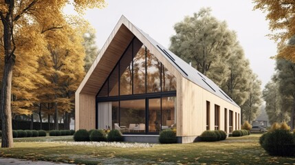 Peaceful house middle of the forest. Far away the city noise. Where you can live with your family safety and love. Generative AI Technology 