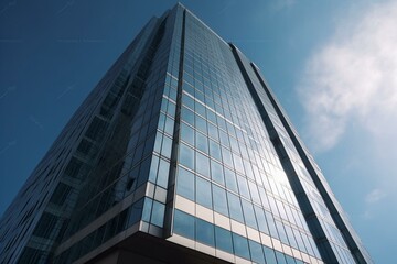 Fototapeta na wymiar Tall building in an office complex. Generative AI